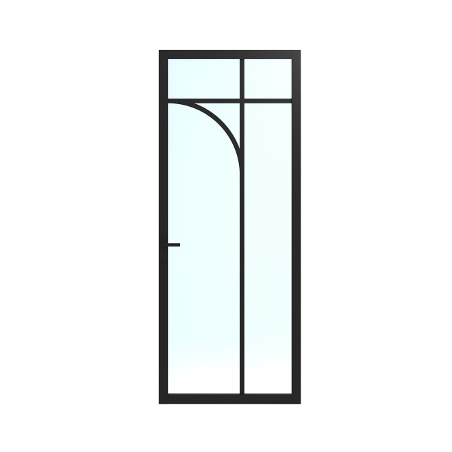 Binnendeur Skantrae SSL 14511 Blank Glas Zwart Gelakt